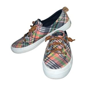 Sperry Plaid Canvas Slip-on Deck Shoe